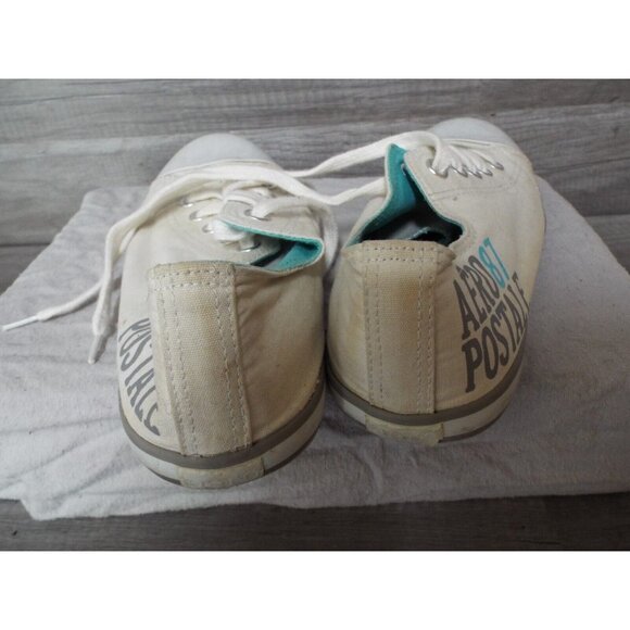 Aeropostale 87 Tennis Shoe - White & Teal - Low Cut Style - Pre owned - Picture 3 of 9